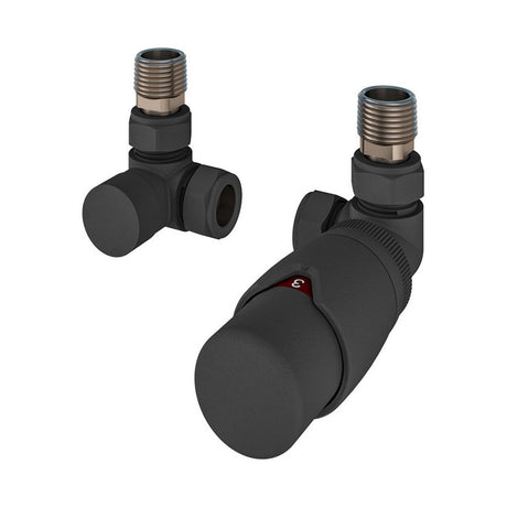 Eastbrook Darlington Matt Anthracite Thermostatic Radiator Valves Corner