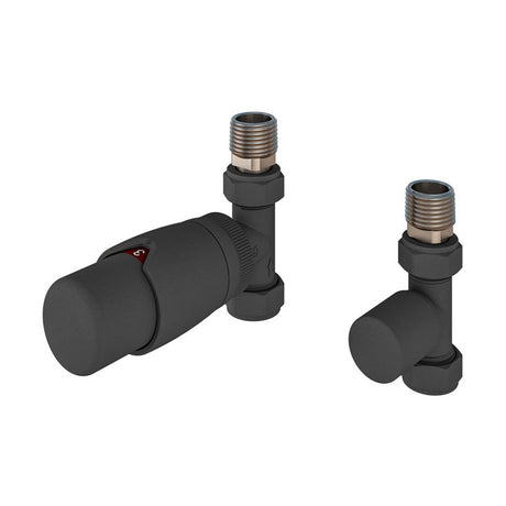 Eastbrook Darlington Matt Anthracite Thermostatic Radiator Valves Straight