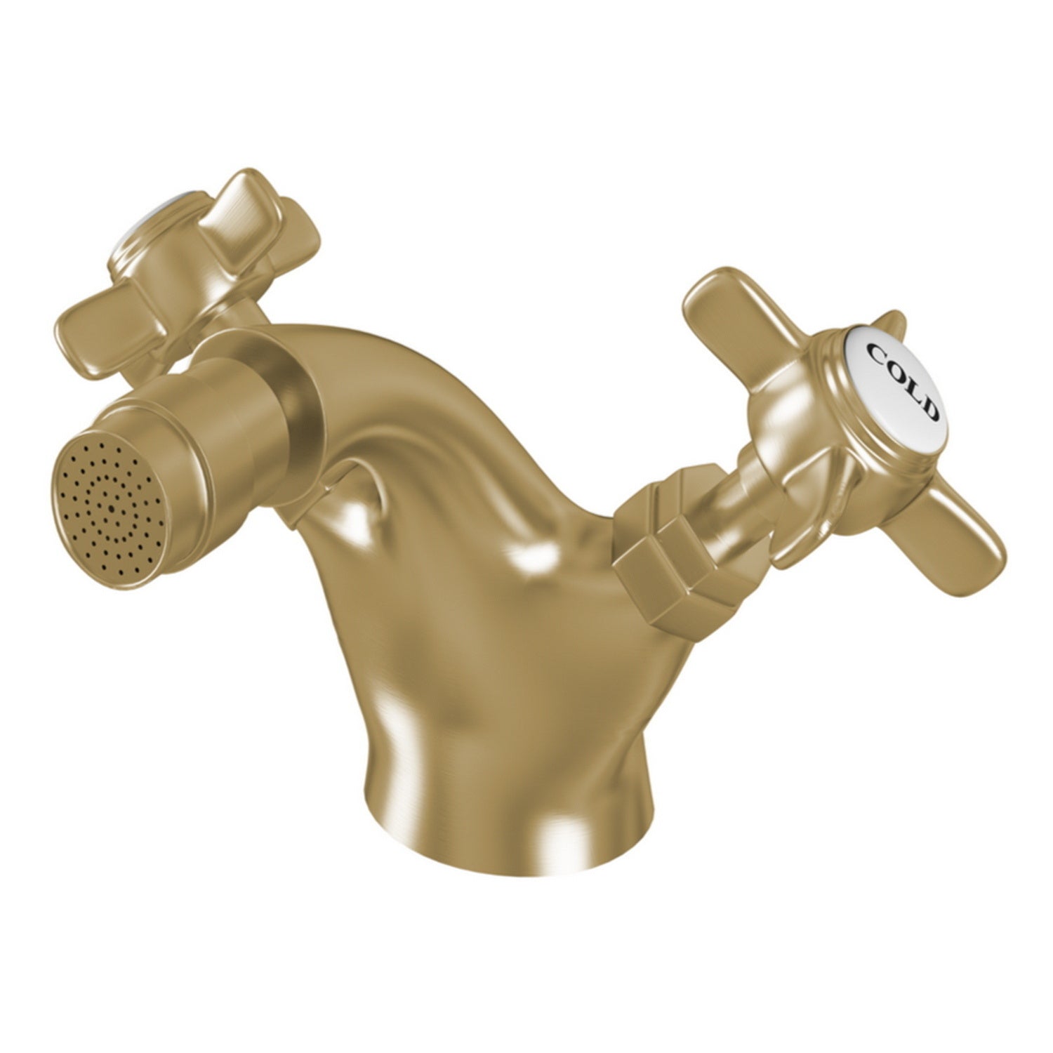 Eastbrook Haymarket Brushed Brass Bidet Mixer with Pop Up Waste 79.2007