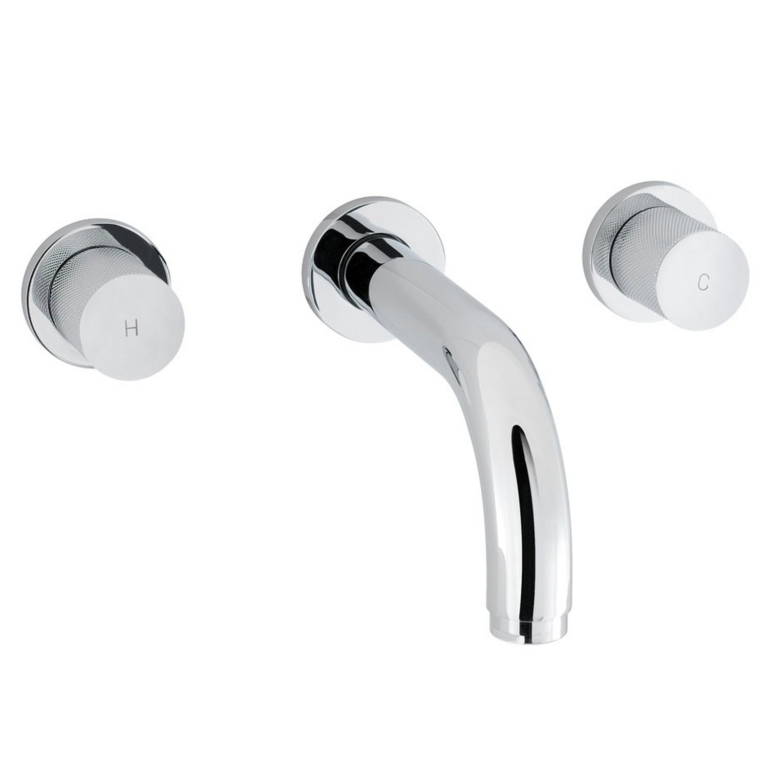 Eastbrook Prado Cylinder Chrome 3 Hole Wall Mounted Basin Mixer 79.0057