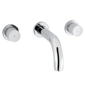 Eastbrook Prado Cylinder Chrome 3 Hole Wall Mounted Basin Mixer 79.0057