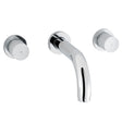 Eastbrook Prado Cylinder Chrome 3 Hole Wall Mounted Bath Filler 79.0058
