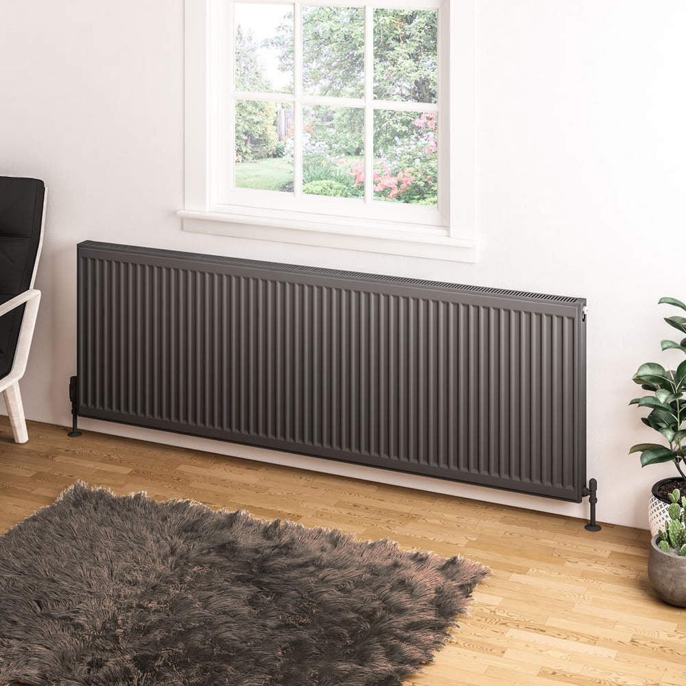 Eastbrook Type 11 600mm High Matt Anthracite Compact Panel Radiator 1800mm