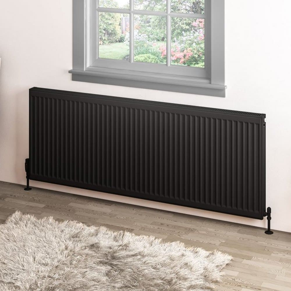 Eastbrook Type 11 600mm High Matt Black Compact Panel Radiator 1600mm