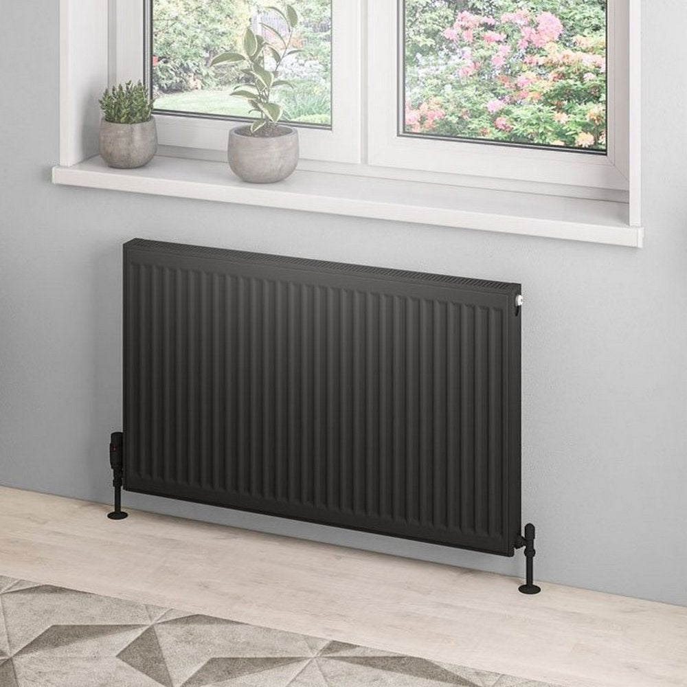 Eastbrook Type 21 600mm High Matt Black Compact Panel Radiator 1000mm