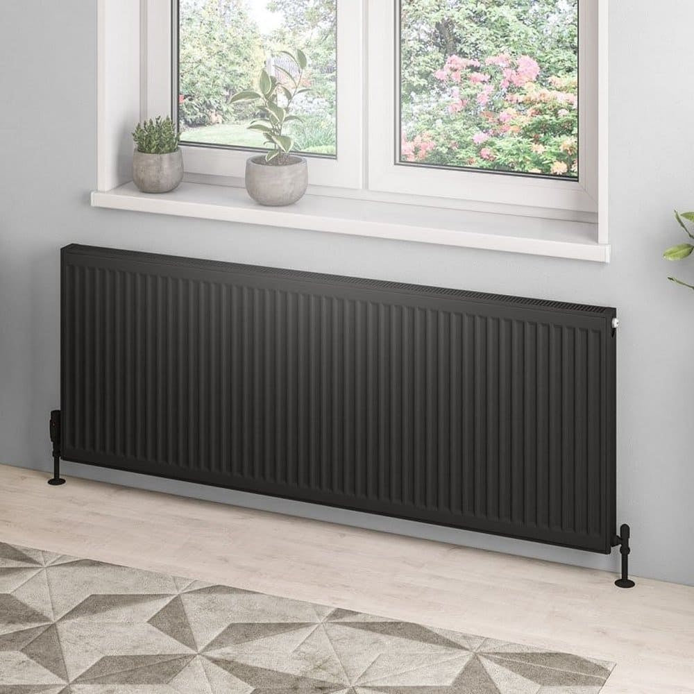 Eastbrook Type 21 600mm High Matt Black Compact Panel Radiator 1600mm