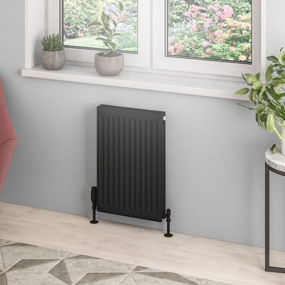 Eastbrook Type 21 600mm High Matt Black Compact Panel Radiator 400mm
