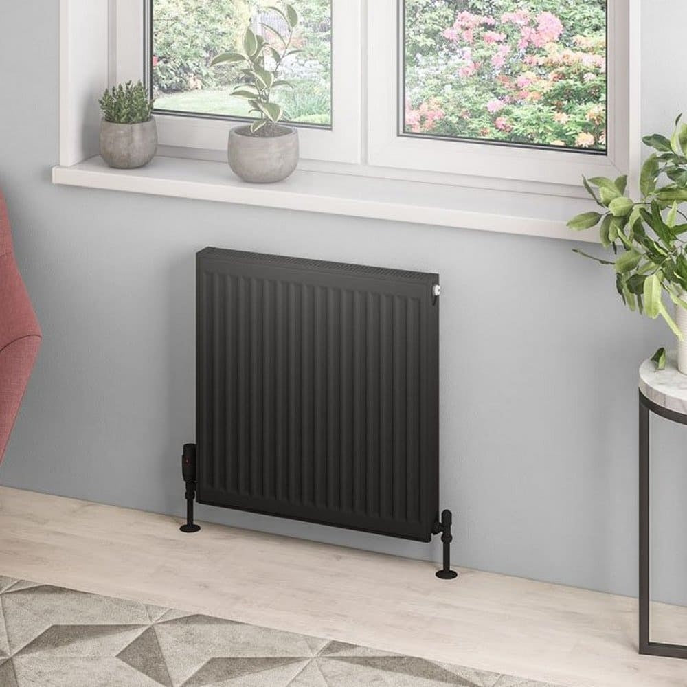Eastbrook Type 21 600mm High Matt Black Compact Panel Radiator 600mm