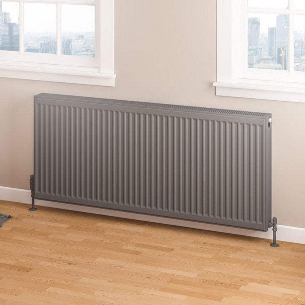 Eastbrook Type 22 600mm High Matt Anthracite Compact Panel Radiator 1400mm