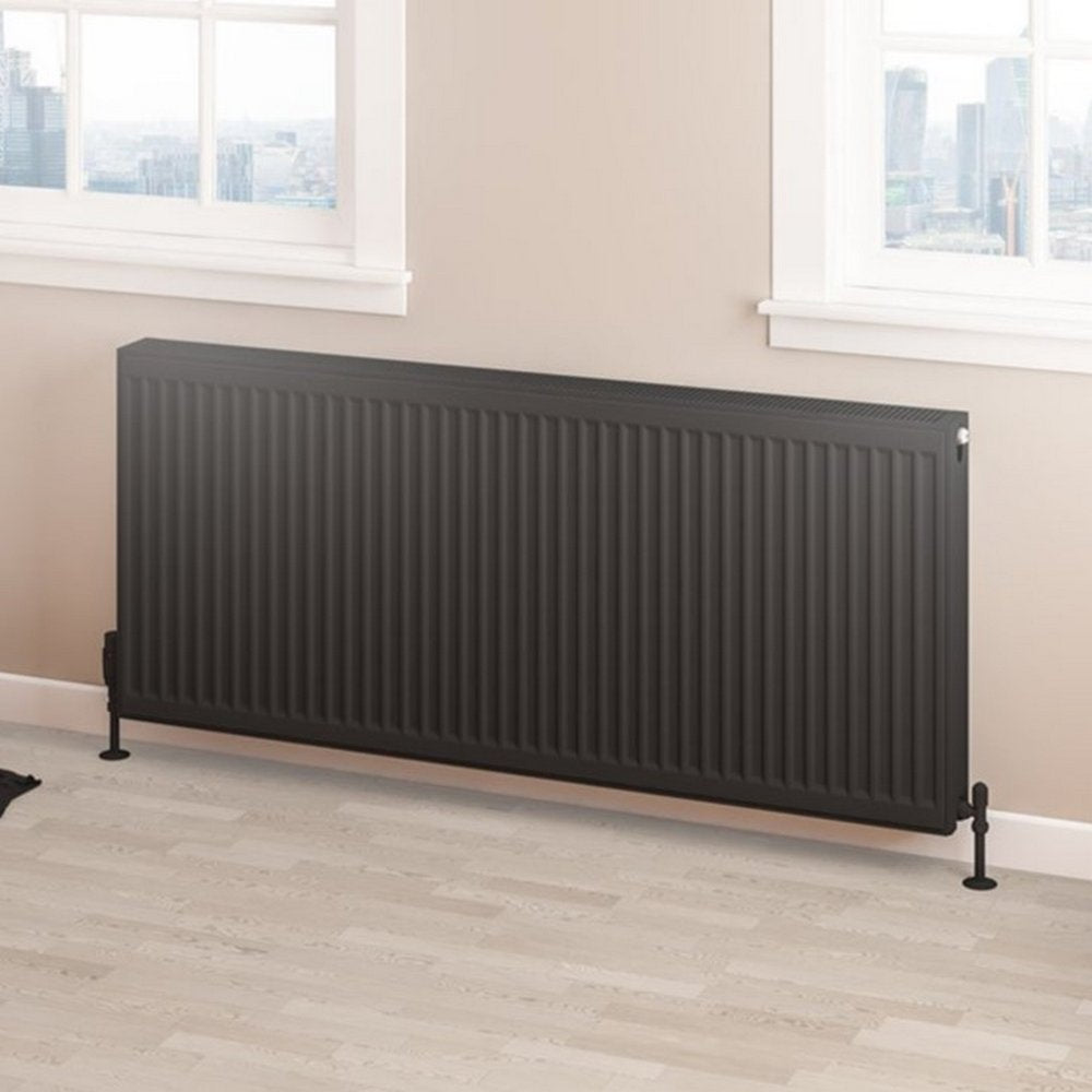 Eastbrook Type 22 600mm High Matt Black Compact Panel Radiator 1400mm