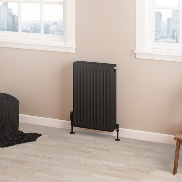 Eastbrook Type 22 600mm High Matt Black Compact Panel Radiator 400mm