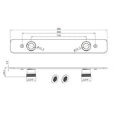 Easy Kit Bar Valve Fixing Plate in Brushed Bronze linedrawing