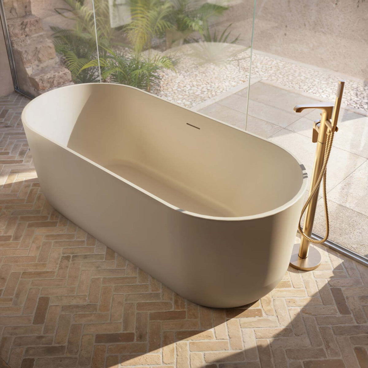 Eden 1700 x 750mm Oval Freestanding Bath in Matt Stone