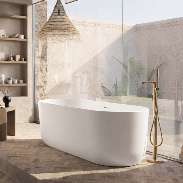 Eden 1700 x 750mm Oval Freestanding Bath in Matt White Lifestyle