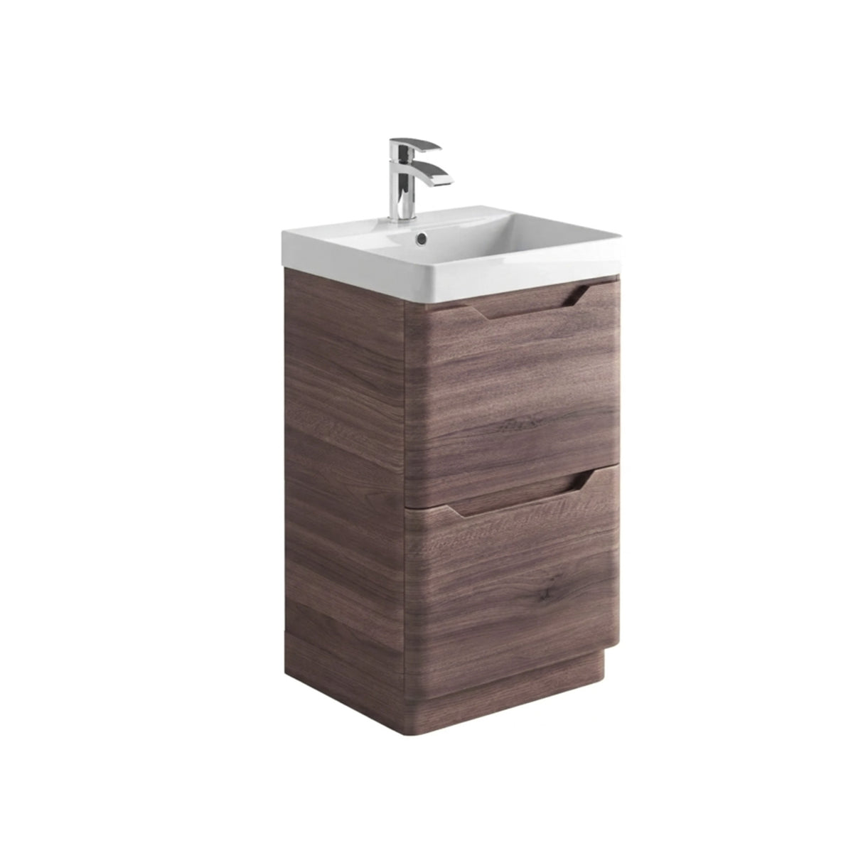 Ella 500mm Walnut Floorstanding Vanity Unit with Basin