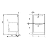 Ella 500mm Walnut Floorstanding Vanity Unit with Basin dimensions