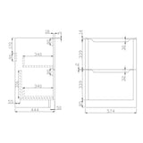 Ella 600mm Stone Floorstanding Vanity Unit with Basin dimensions