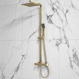 Elliot Square Brushed Brass Rigid Riser Shower 2