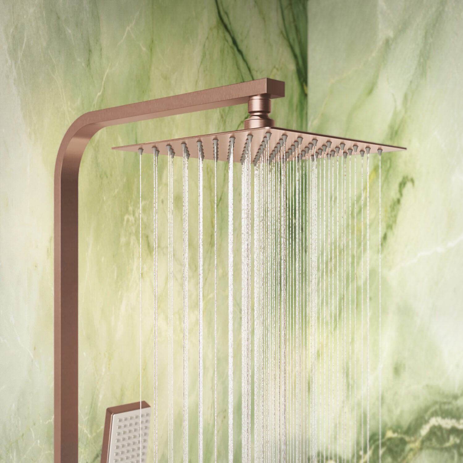 Elliot Square Rigid Riser Shower in Brushed Bronze 2