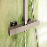 Elliot Square Rigid Riser Shower in Brushed Nickel 2