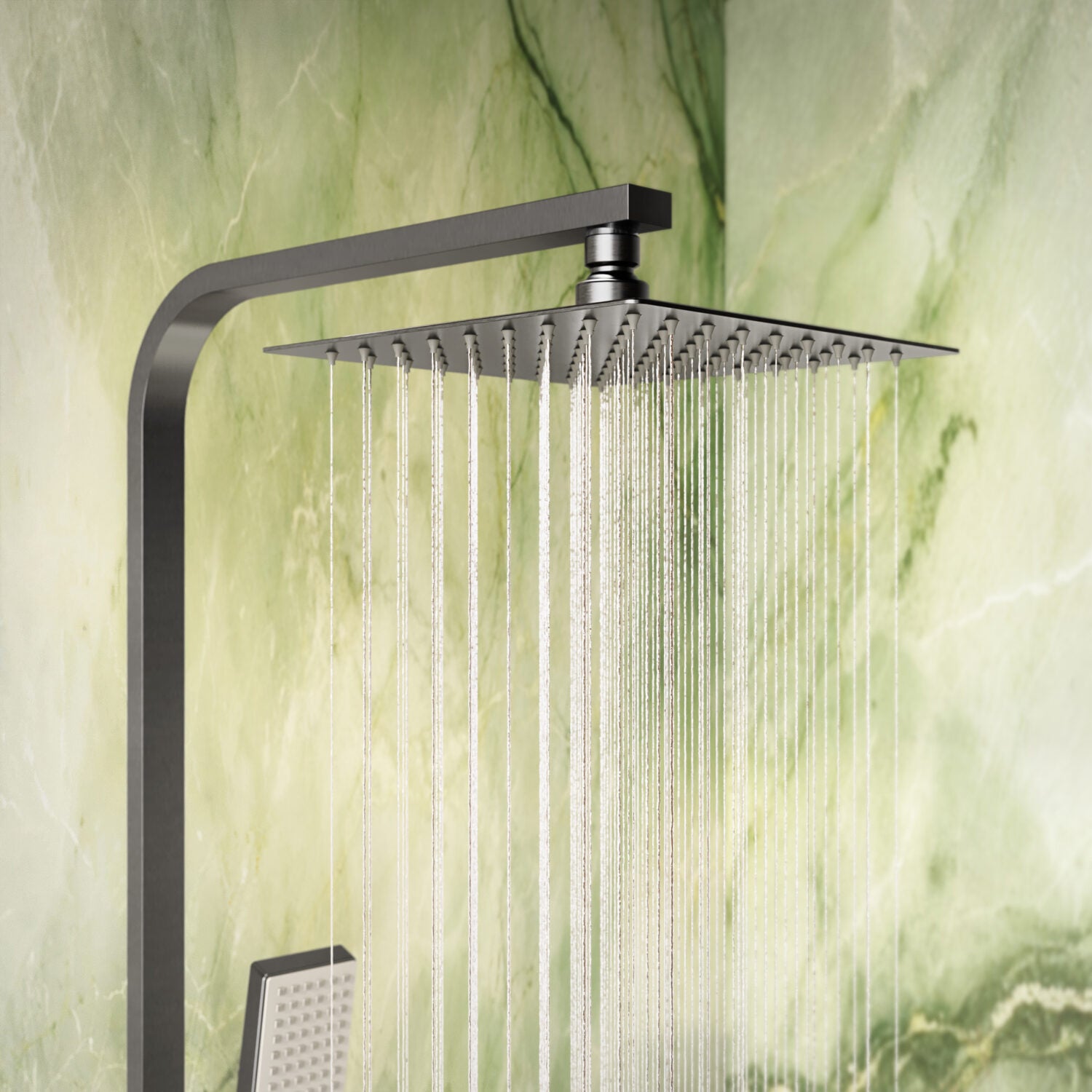 Elliot Square Rigid Riser Shower in Gunmetal
