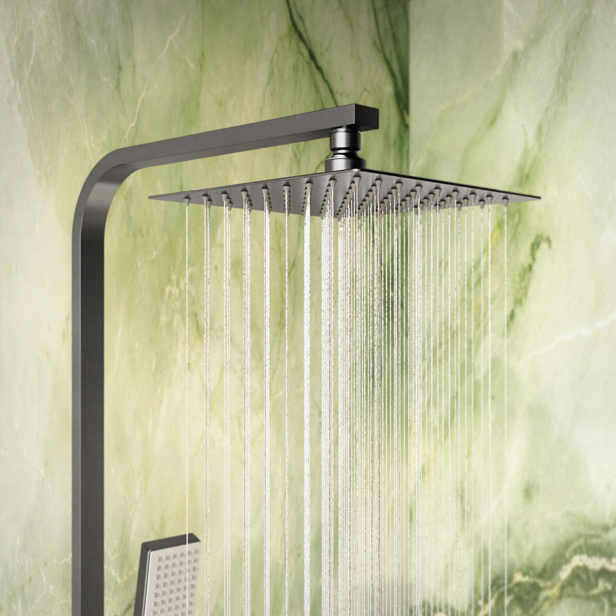 Elliot Square Rigid Riser Shower in Gunmetal