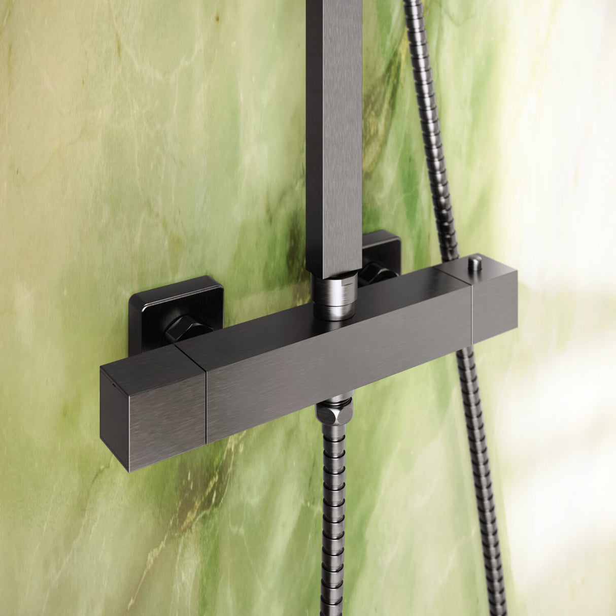 Elliot Square Rigid Riser Shower in Gunmetal 2