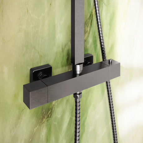 Elliot Square Rigid Riser Shower in Gunmetal 2