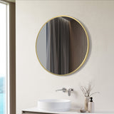 Ajax Gedney 500mm Round Mirror in Brushed Brass