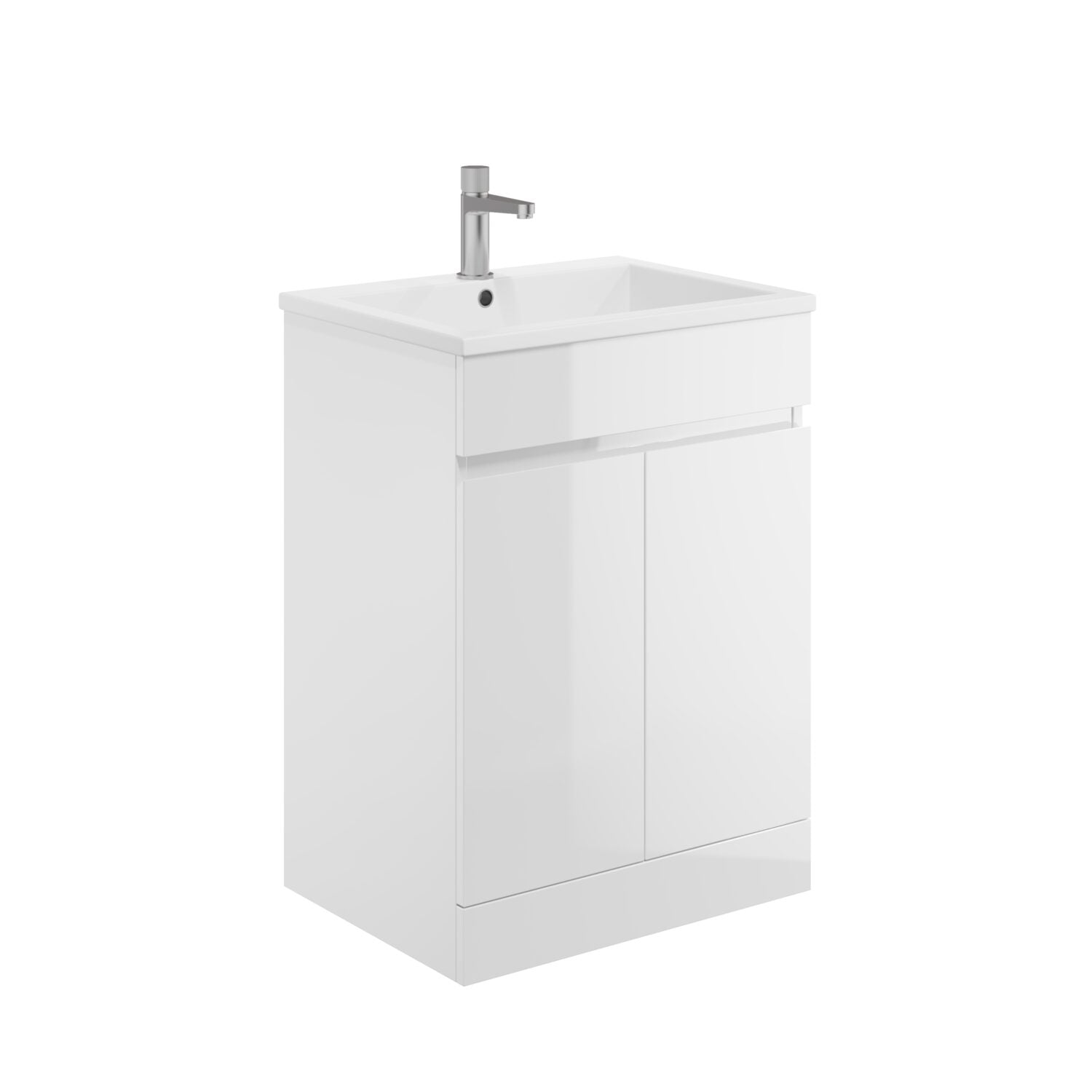 Scudo Waterguard 600mm Freestanding Vanity Unit with Basin in Gloss White