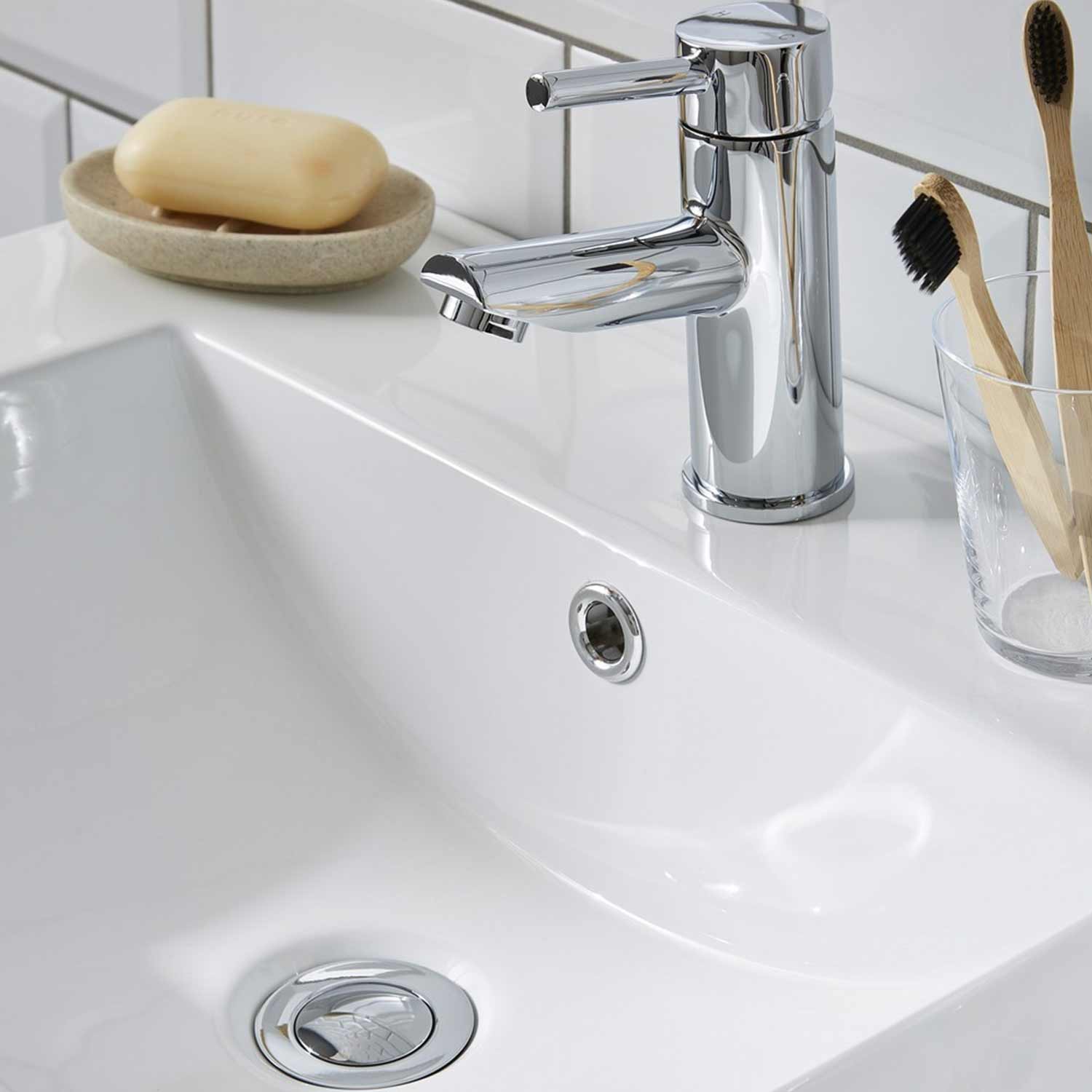Kartell Aztec Mono Basin Mixer with Waste in Chrome lifestyle