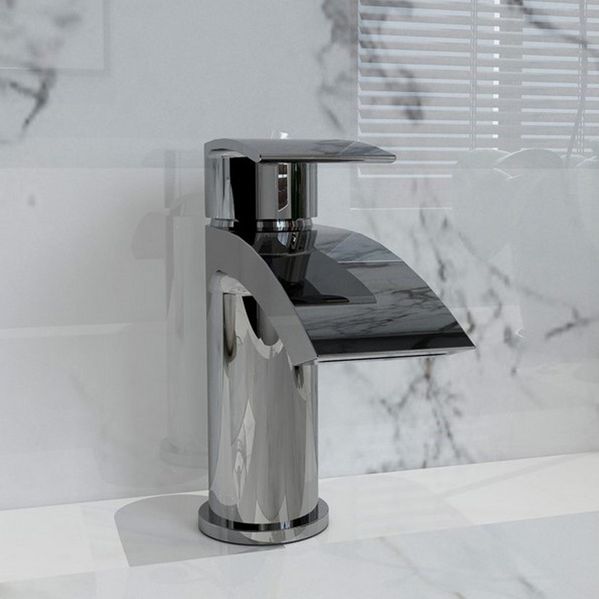 Kartell Curve Mono Basin Mixer with Click Waste in Chrome lifestyle