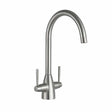 Kartell Dual Lever Kitchen Sink Mixer Tap in Brushed Steel