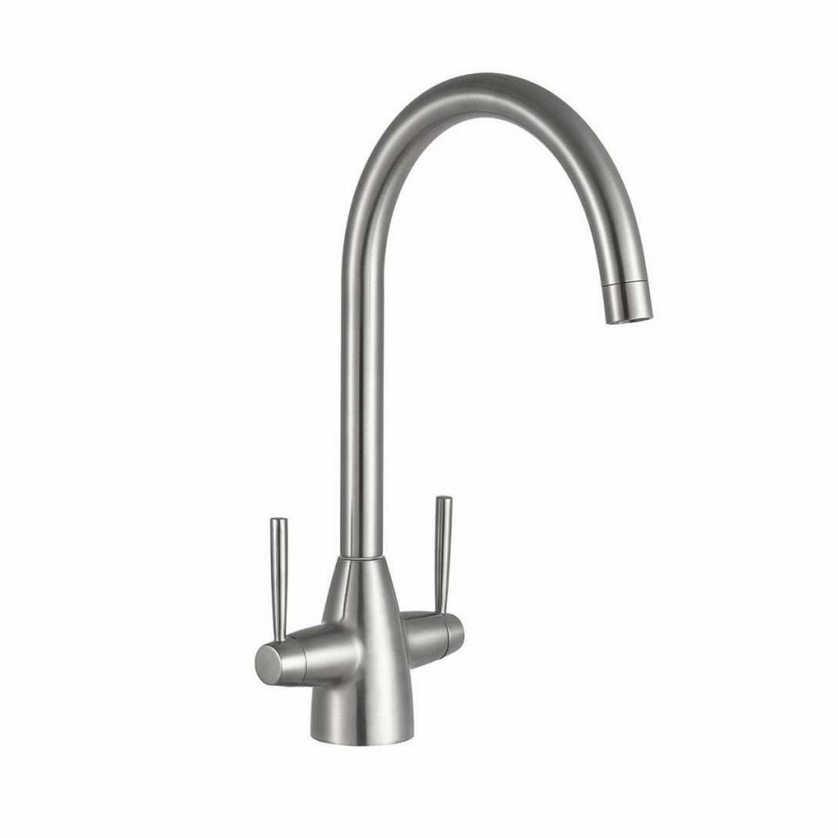 Kartell Dual Lever Kitchen Sink Mixer Tap in Brushed Steel