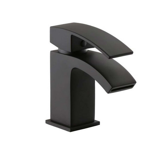 Kartell Fiuto Nero Mono Basin Mixer with Click Waste in Matt Black