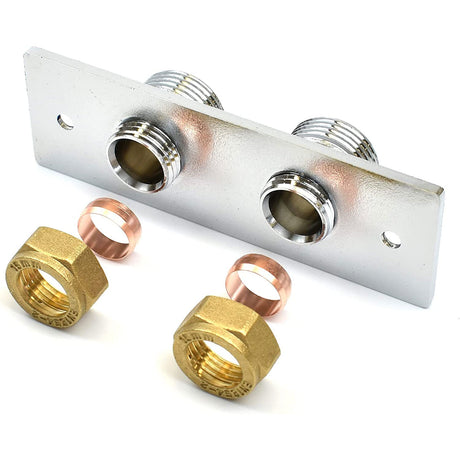 Kartell KVIT Douche Brass Fast Fix Plate in Chrome