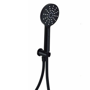 Kartell KVIT Nero Round Outlet Elbow with Wall Bracket And Handset in Matt Black