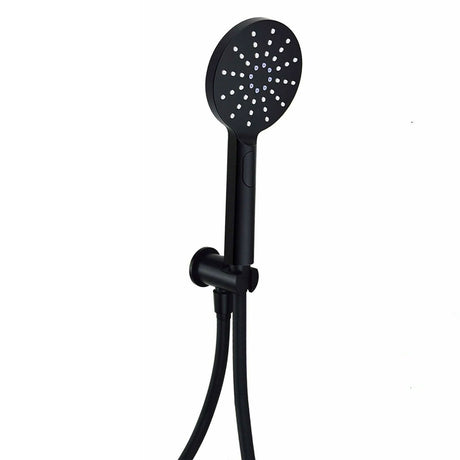 Kartell KVIT Nero Round Outlet Elbow with Wall Bracket And Handset in Matt Black