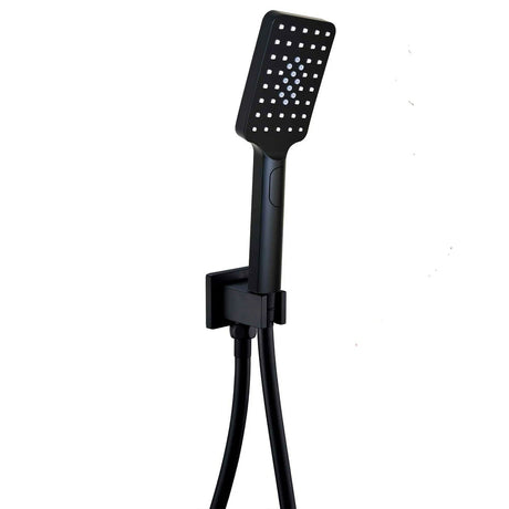 Kartell KVIT Nero Square Outlet Elbow with Wall Bracket And Handset in Matt Black