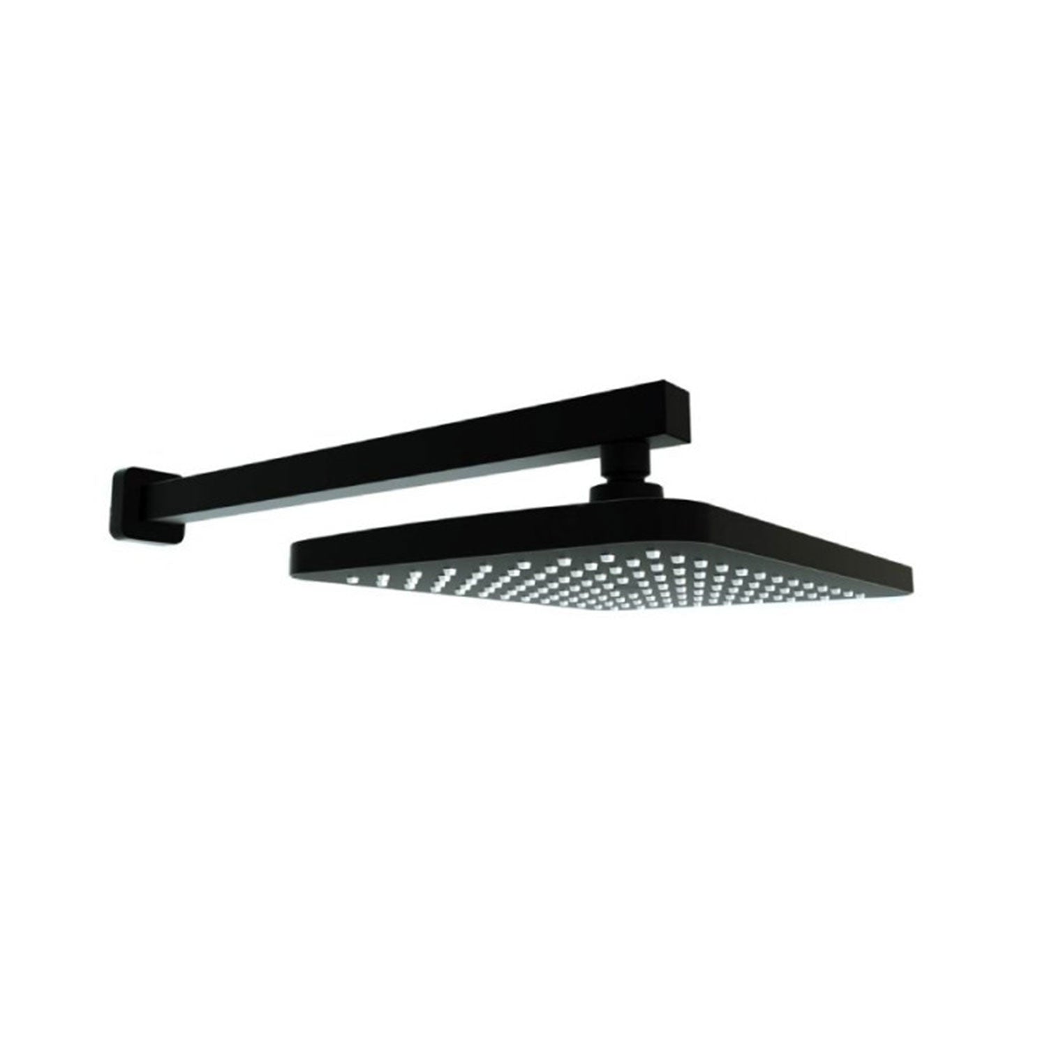 Kartell KVIT Nero Square Wall Mounted Fixed Head And Arm in Matt Black