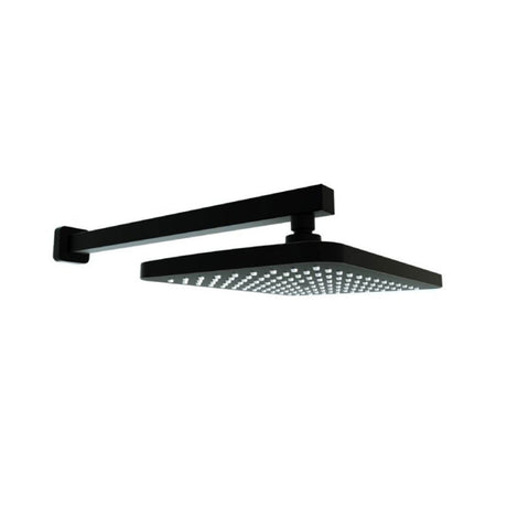 Kartell KVIT Nero Square Wall Mounted Fixed Head And Arm in Matt Black
