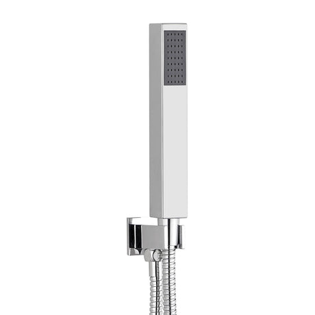 Kartell KVIT Square Outlet Elbow with Wall Bracket and Handset in Chrome
