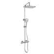 Kartell Kolt Square Exposed Bar Shower with Drencher and Sliding Handset in Chrome
