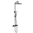Kartell Kolt Square Exposed Bar Shower with Drencher and Sliding Handset in Matt Black