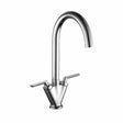 Kartell Mono Kitchen Sink Mixer Dual Lever Tap in Chrome