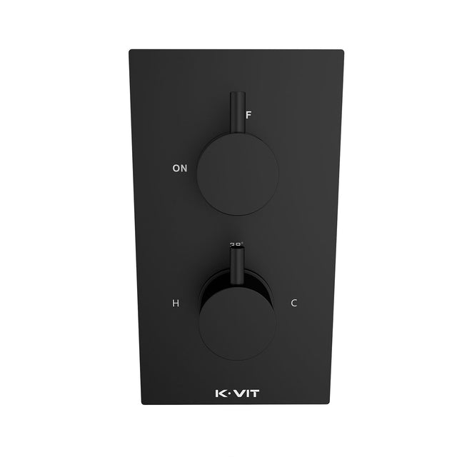 Kartell Nero Round Concealed Thermostatic Shower Valve in Matt Black