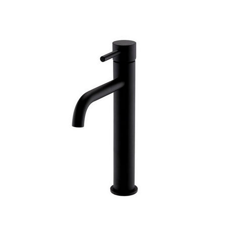Kartell Nero Round High Rise Mono Basin Mixer in Matt Black