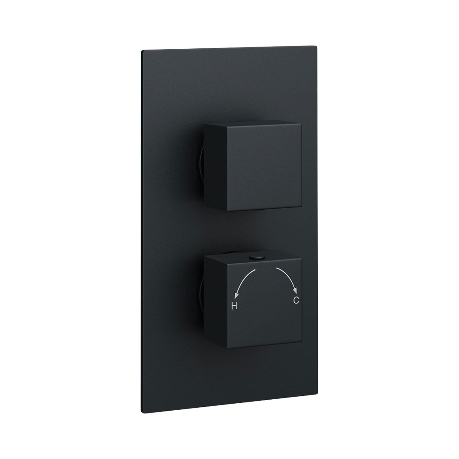 Kartell Nero Square Concealed Thermostatic Shower Valve in Matt Black