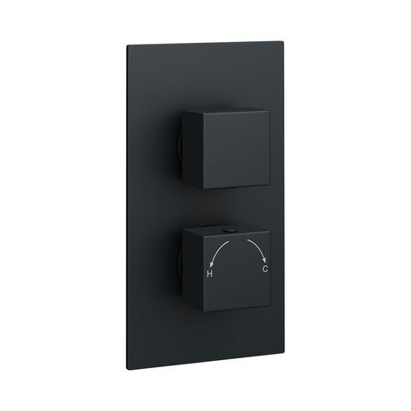 Kartell Nero Square Concealed Thermostatic Shower Valve in Matt Black