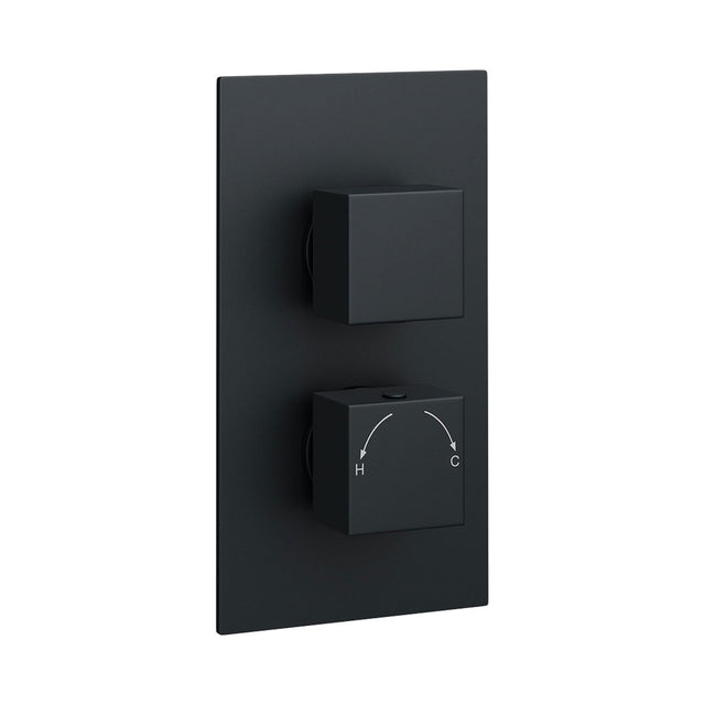 Kartell Nero Square Concealed Thermostatic Shower Valve in Matt Black